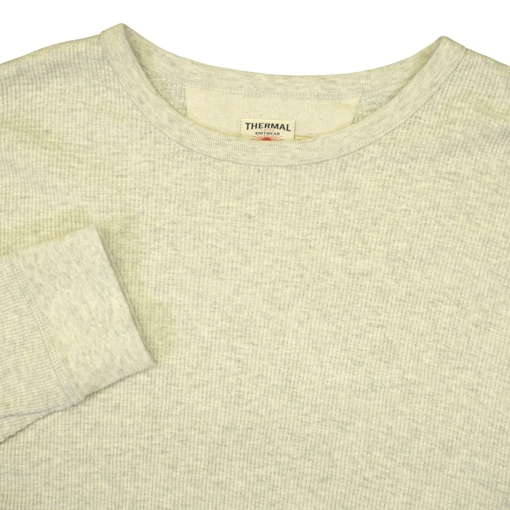 Faherty Thermal Knitwear Mens XXL Oatmeal Organic Cotton Waffle Long Sleeve Top